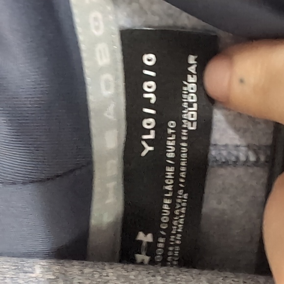 Under Armour Heather Grey Cold Gear Loose Fit Hooded Sweatshirt Size Youth Large - Picture 2 of 4
